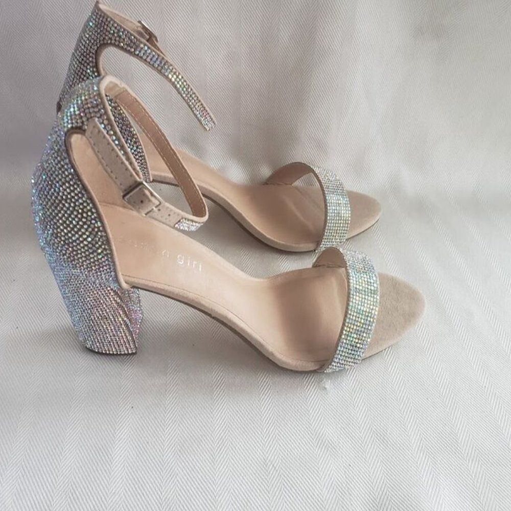 Madden Girl Beella-R Dress Sandals Shoes w Rhinestones - Bridal - Size 8.5 NEW - Picture 4 of 9